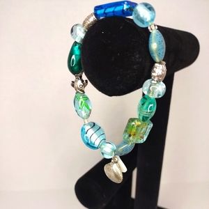 Artisan hand made glass bead bracelet